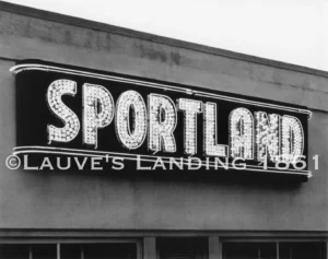 Sportland neon business sign