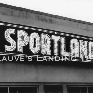 Sportland neon business sign