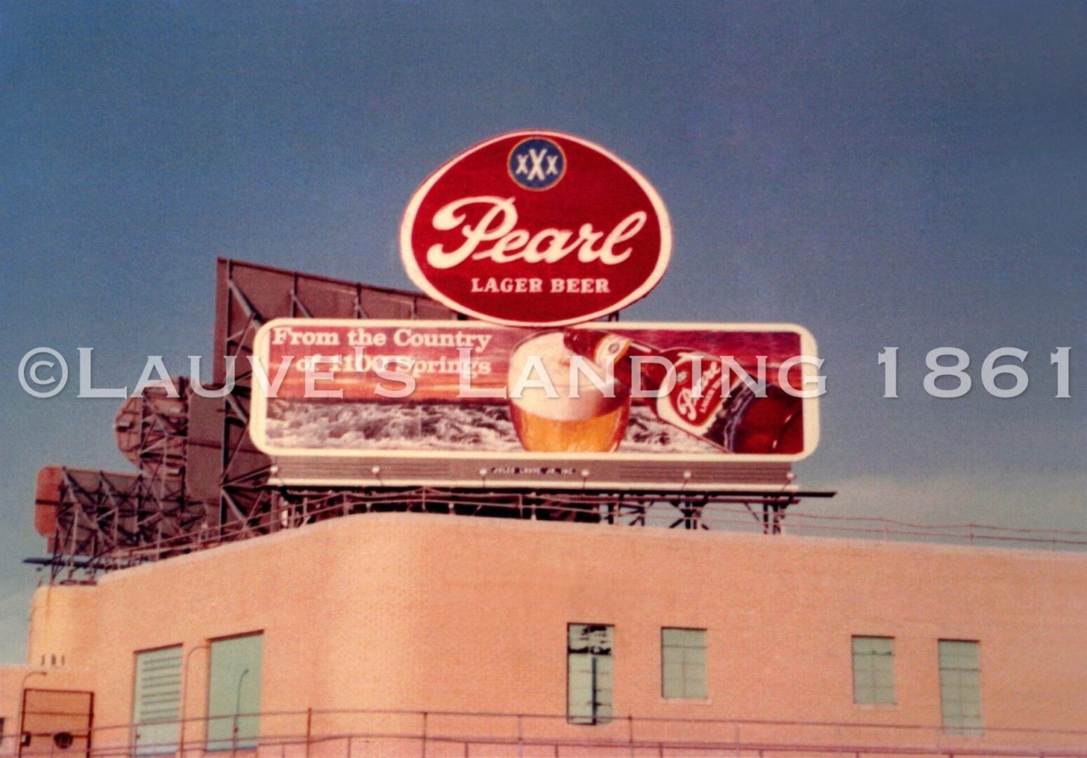 A roof billboard sign for Pearl Large Beer